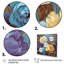 Roses rétro en fleurs, rose, bleu et blanc I - impression-373523976-373523985