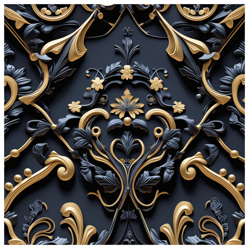 Housses de couette ornées à motif floral baroque, Queen