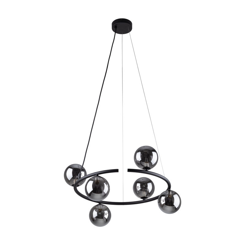 Anabelle 6 - Light Stainless Steel Cluster Pendant, Grey/Brown/Blue