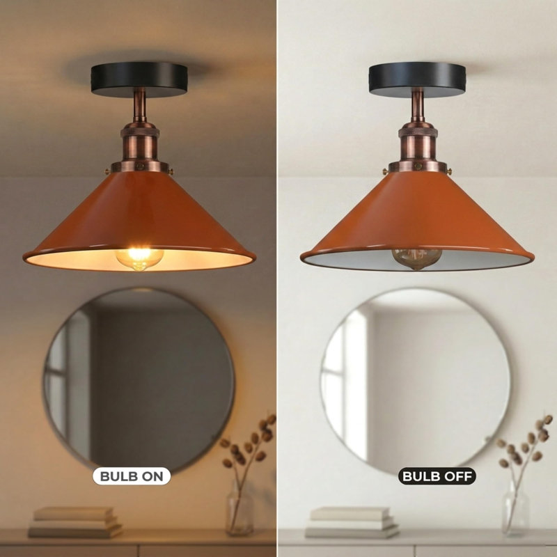 Semi Flush Mount, Orange