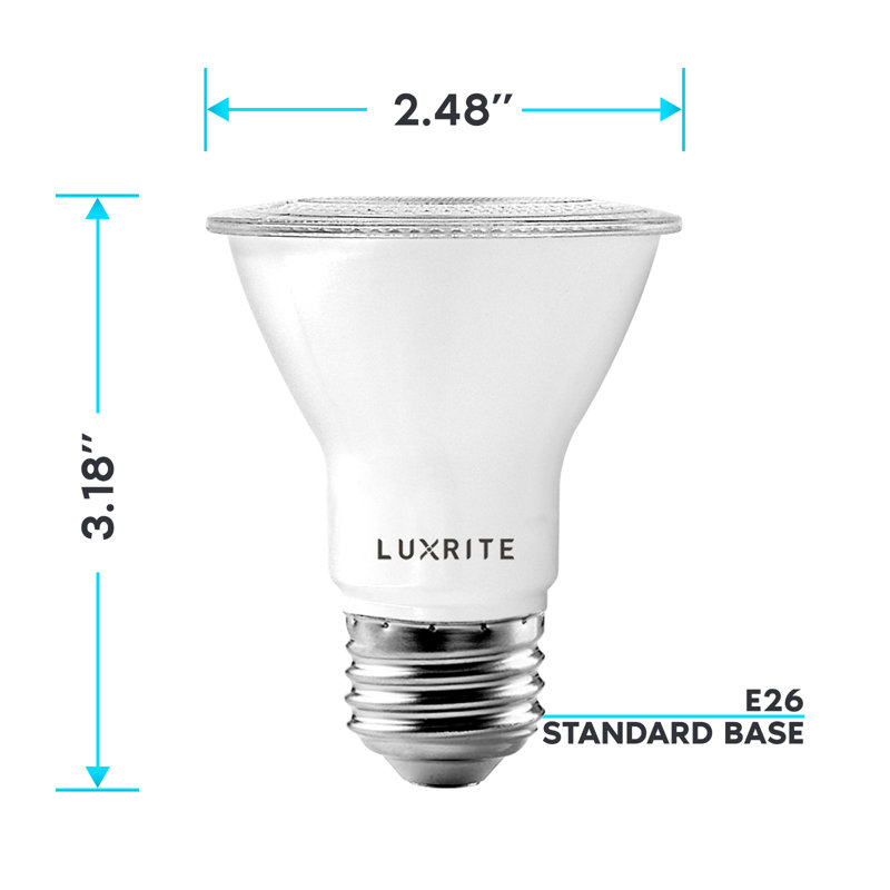 7 watts (50 watts équivalents), DEL PAR20, ampoule à intensité variable, culot E26 / moyen (standard), 5000 K