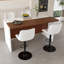 Ensemble de 2 tabourets de bar pivotants à hauteur réglable, dossier ergonomique et tissu tricoté doux pour la cuisine, le bar et la salle à manger-793712707