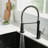 Commercial Black And Nickle Kitchen Faucet With Pull Down Sprayer, Single Handle Single Lever Kitchen Sink Faucet