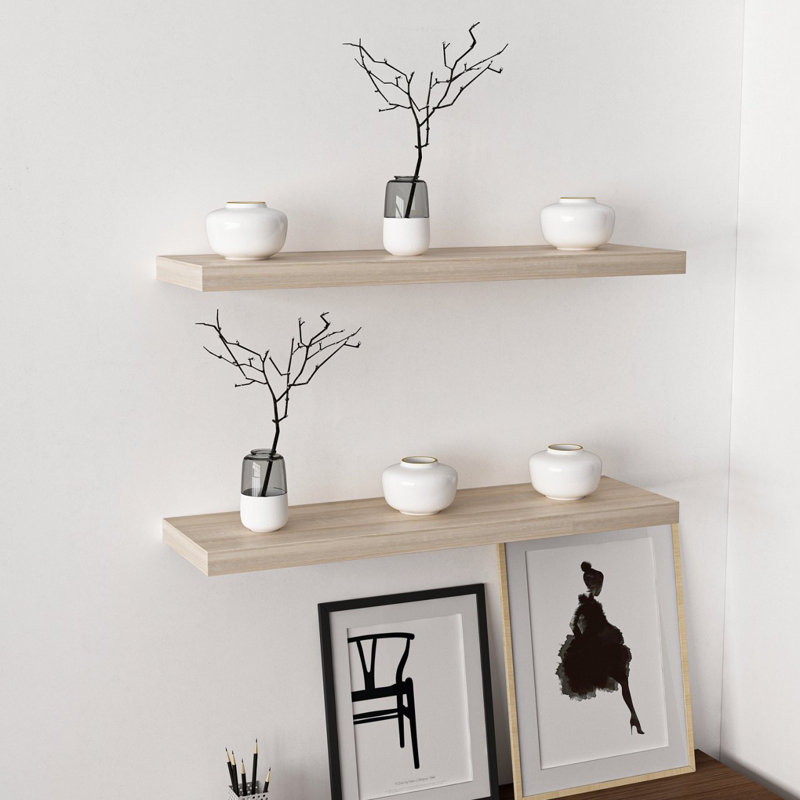 Tablette murale moderne Colesen, couleur Sonomo, 31,5 po x 1,4 po x 9,1 po | 100% panneau de particules enduit de mélamine, épaisseur: 0,7 pouce | Design scandinave élégant, parfait pour la décoration intérieure et les solutions d'économie d'espace