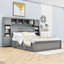 Grand lit en bois avec armoire, tablettes, tiroirs et douilles-1471933935