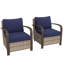 Chaise de patio d'extérieur en osier avec coussins (ensemble de 2)-102316204