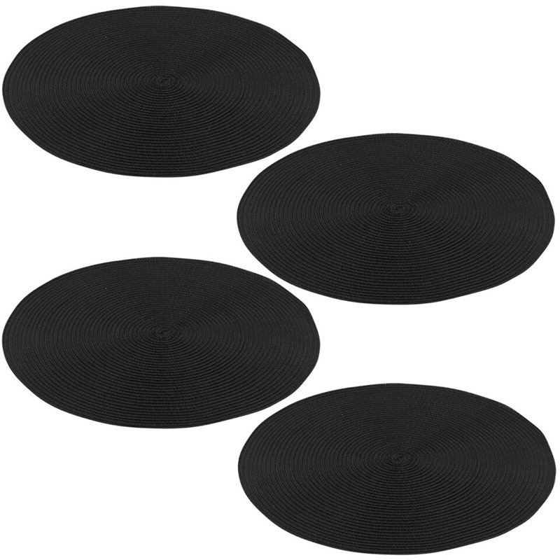 Quantaya Polypropylene Solid Colour Placemant, Black