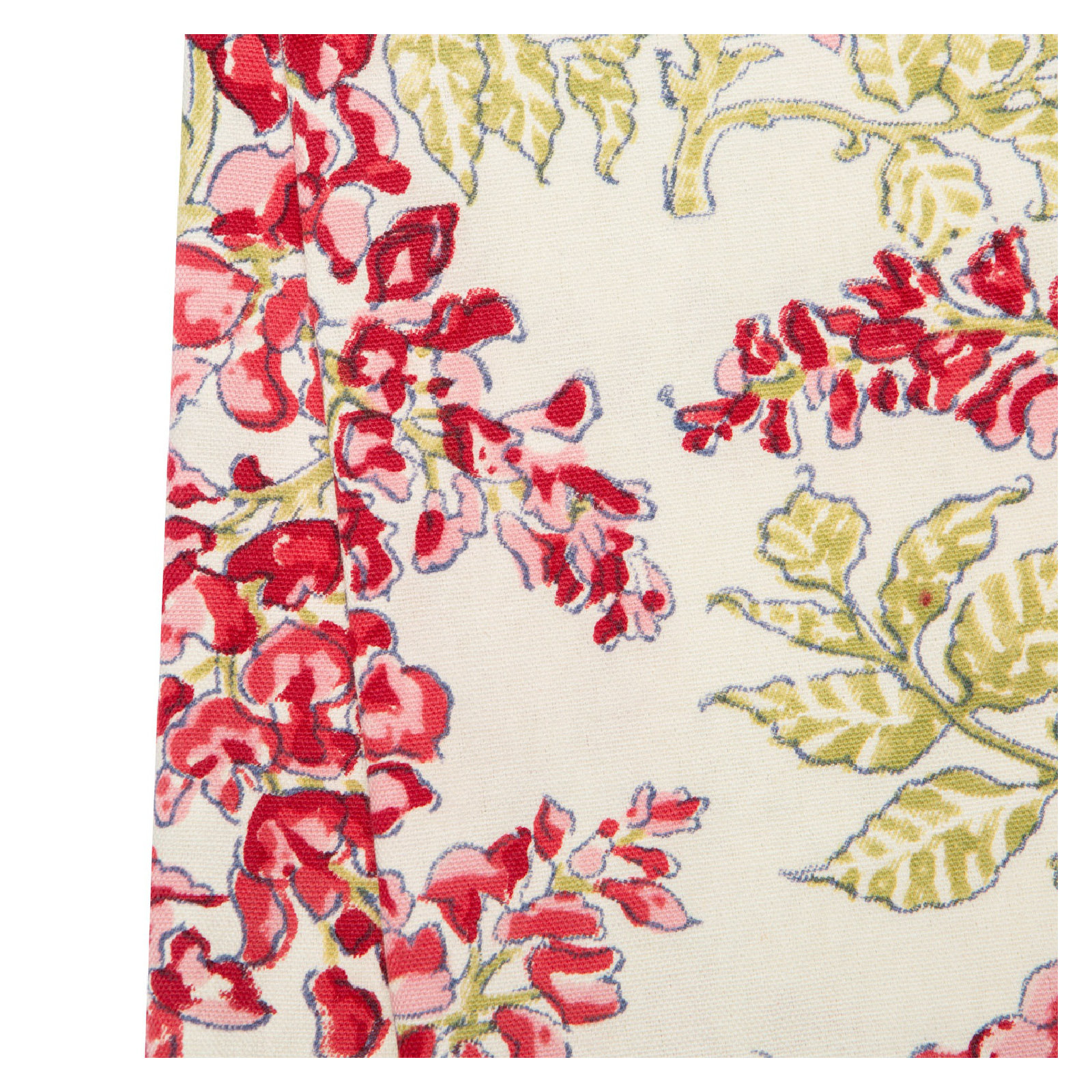 Kappa Floral Tea Towel Kitchen Towel, Olive Green/Pink/Ivory/Red