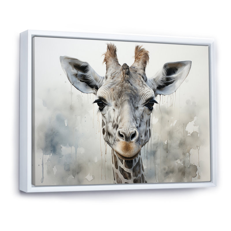 Kristyanne Giraffe Graceful Necks - imprimé, Cadre flottant blanc, H 12 po x l 20 po x P 1 po