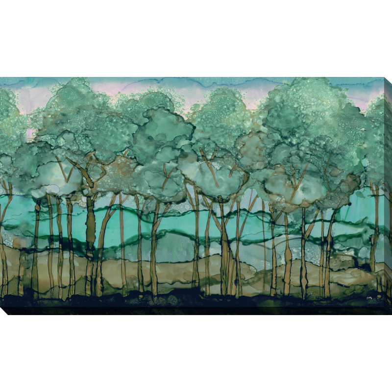 Green Tree Grove - reproduction d'art sur toile tendue, H 36 po x l 60 po x P 1,5 po