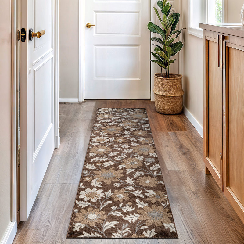 Contemporary Floral Area Rug, Runner 2'2" x 8'