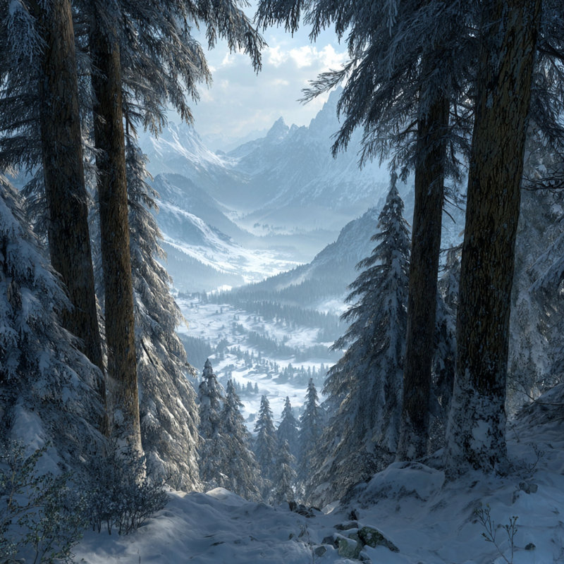Art mural sur toile Mountain Winter Passage, 20 po x 20 po