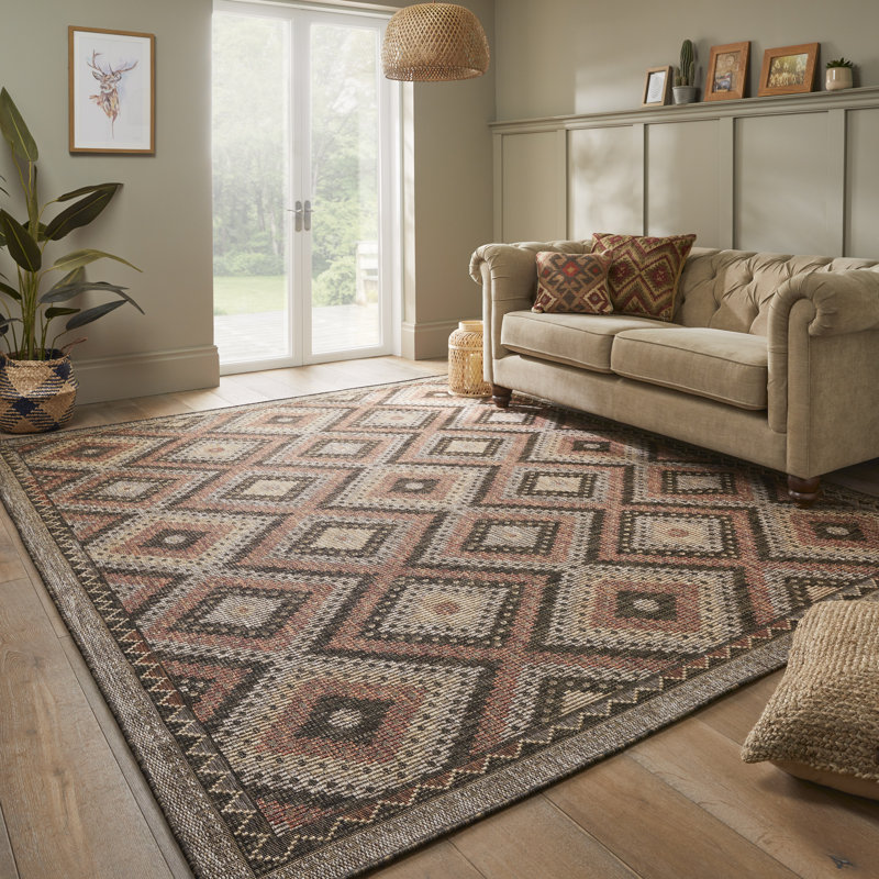 Geometric Indoor / Outdoor Area Rug, Rectangle 160 x 230cm