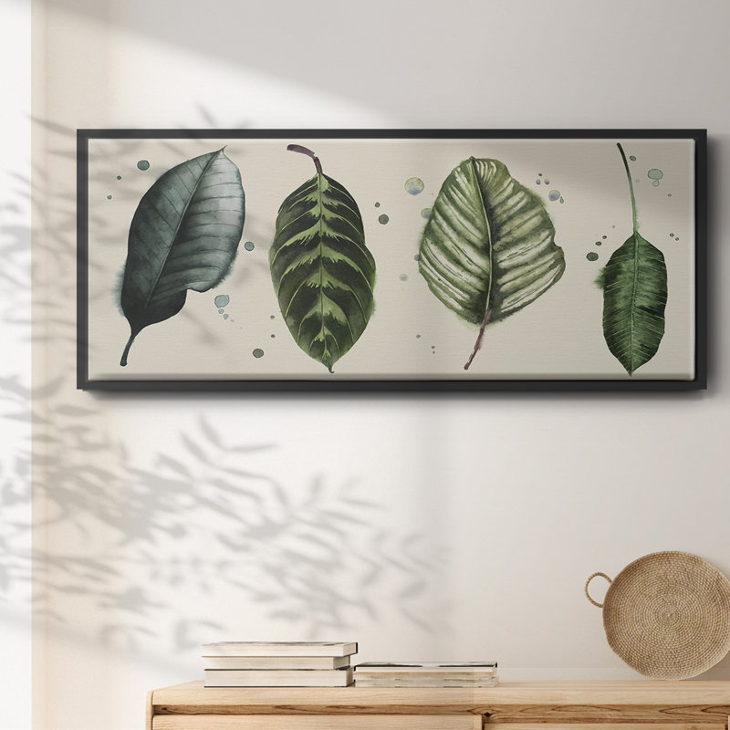 Palm Line- Framed Canvas, 20" H x 50" W