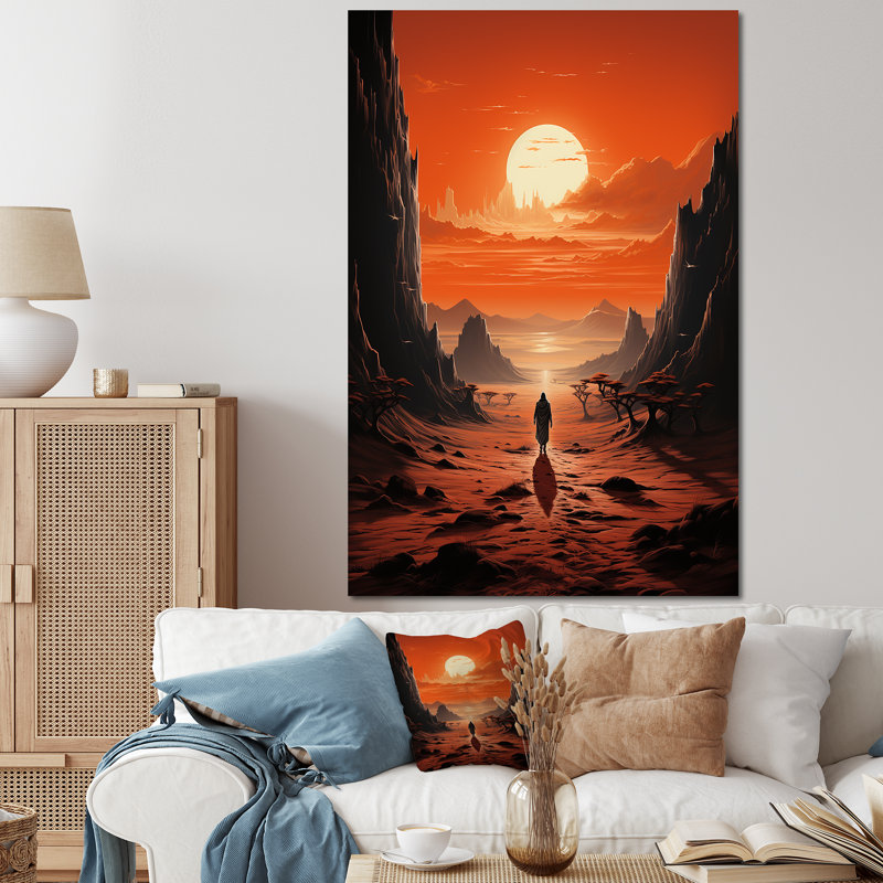 «Lonely Woman Walking In Desert I», Toile tendue, 44" H x 34" W