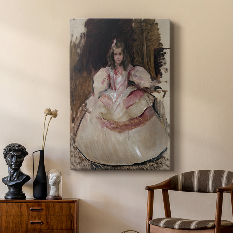 Maria de Figueroa habillée en menina - Toile tendue avec châssis par Joaquin Sorolla y Bastida, 18 x 27