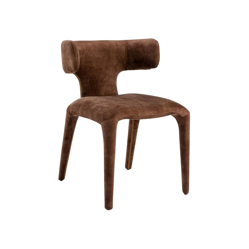 Margart 18.7'' H Upholstered Parsons Chair, Camel Velvet