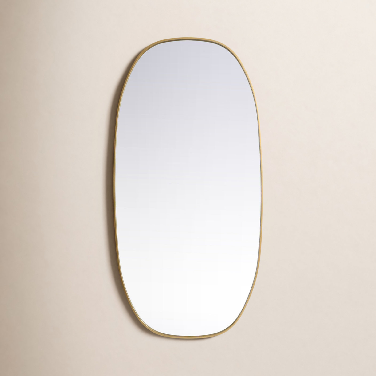 Bertin Metal Oval Wall Mirror, Brass, 48"  x 24" 