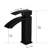 Black Bathroom Sink Faucet, Deck-Mounted Single Hole Faucet With Handle And Ceramic Filler Brushed Basin Side