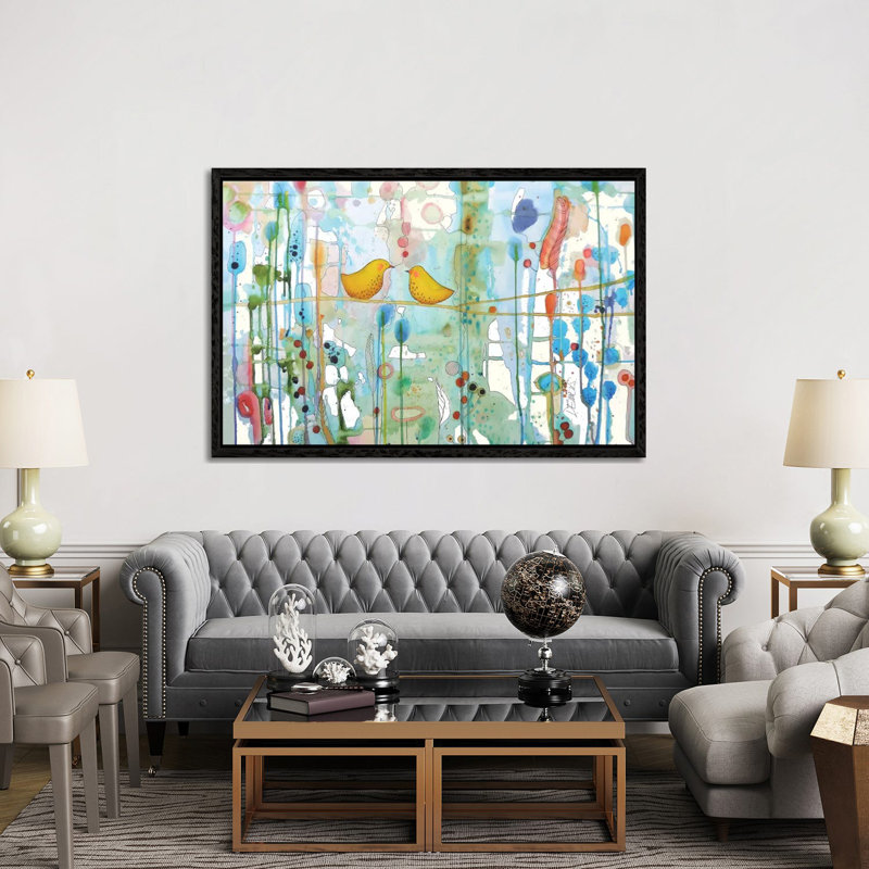 Dans Chaque Coeur by Sylvie Demers - Print on Canvas, 152.5 cm H x 101.5 cm W, Black Floater Framed