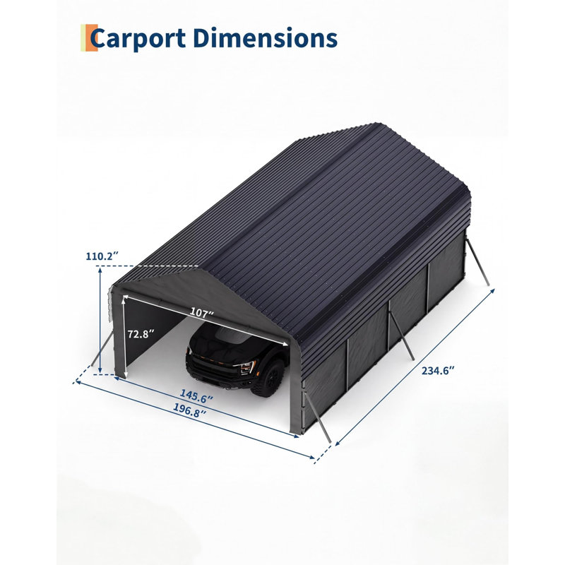 Abri d'auto 12x20Ft