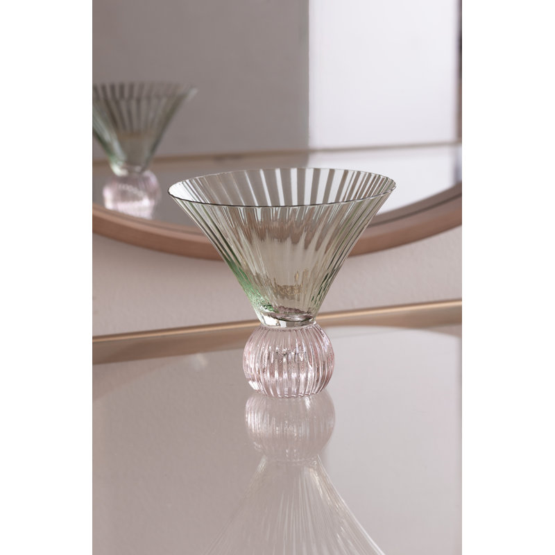 Glass Venice 6oz. Martini Glass Set, Pink/Violet