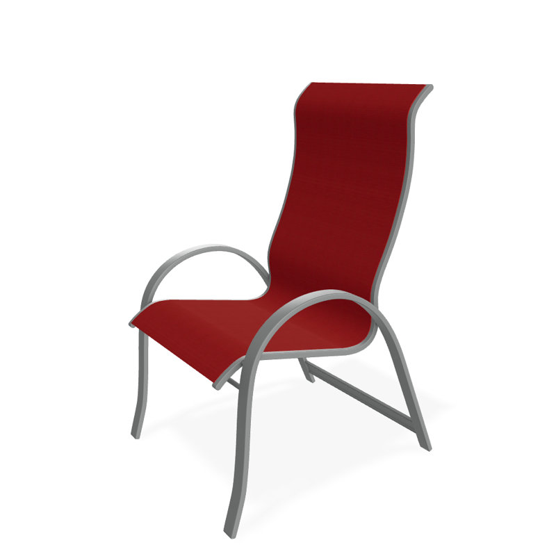 Aruba 1 Outdoor Dining Armchair, Textured Graphite, Red 1D Sunbrella®