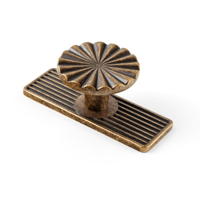Bouton de 1,5 po de diamètre avec fleur décorative et contre-plaque décorative, quincaillerie robuste pour la cuisine et le meuble-lavabo