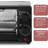 9.5 Quart Compact Countertop Toaster Oven With Adjustable Temperature, 30-minute Timer & Bake Tray – Electric Small Kitchen Oven For Baking, Toasting, And Reheating, Matte Black