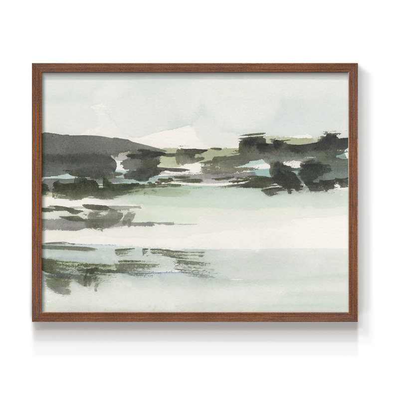 Turquoise Marsh II - impression encadrée - réaménageable, H 16 po x l 20 po, Noyer