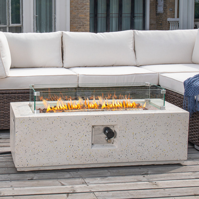 Annais Rectangle Magnesium Oxide Propane Smokeless Fire Pit