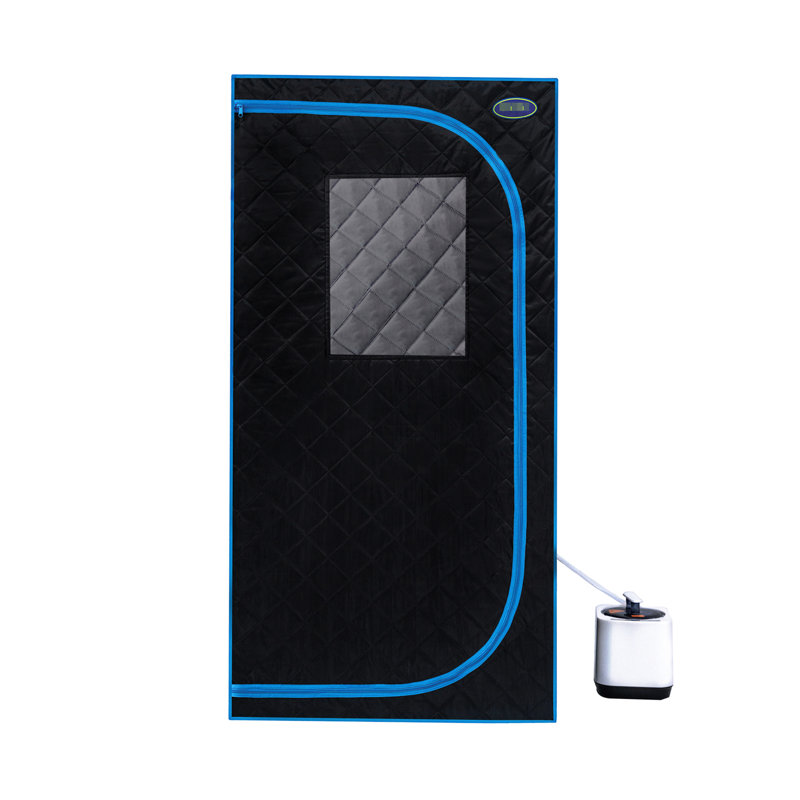 Black Portable Full Size Steam Tent - Personal Home Spa Enjoyment. Equipped With Generator, Remote Control, Foldable Chair. Easy Setup, Fast Heating. & Ul . Excellent Thermal Insulation, Waterproof