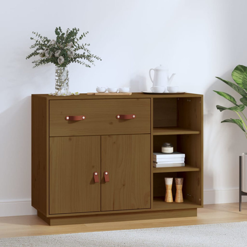 Toth 98.5cm Solid Wood Sideboard, Honey Brown