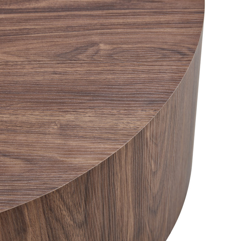 Table basse cylindrique en noyer foncé Brayden Studio, Noyer