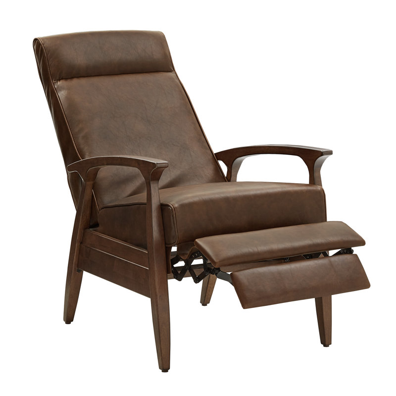 Fauteuil inclinable manuel standard en similicuir de 25,7 po de largeur Amidala, Brun