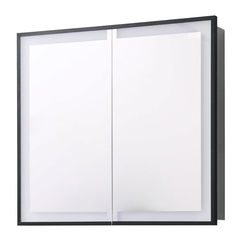 Cabrillo 650mm W 650mm H Surface Framed Medicine Cabinet Mirror 3 Adjustable