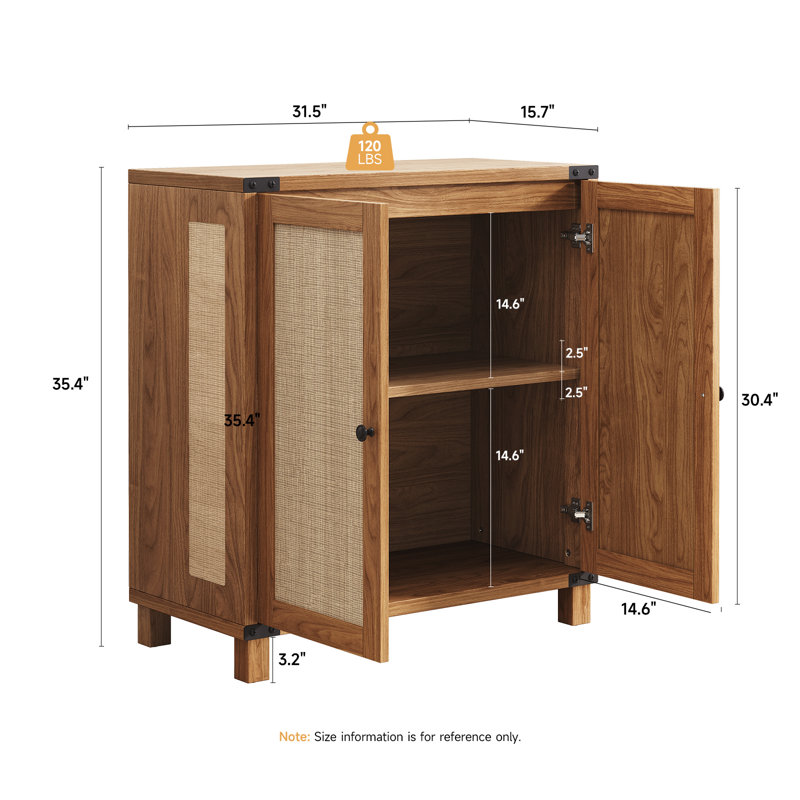 LoreCane 31.5" Sideboard with Solid Wood Legs
