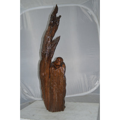 Wood Carved Buddha Cc4 -  Size: 15"L X 10"W X 45"H.