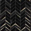 Kasol 11x13 Chevron Polished Marble and Mirrorerd Glass Mosaic Tile