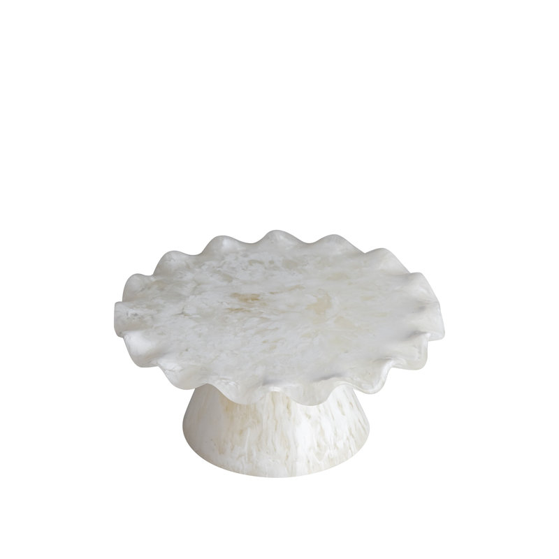 Resin Cake Stand Large, 2.95" H x 7.09" W x 7.09" D, White