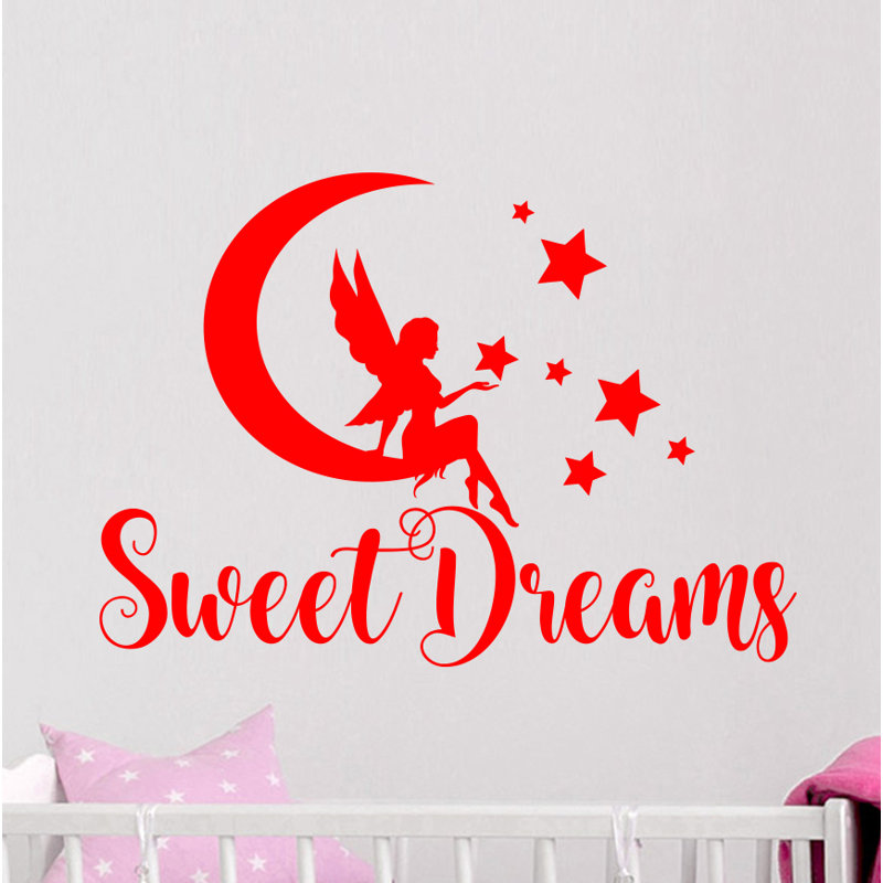 Décalcomanie murale lune rêves, Rouge