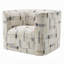 Canapé d'appoint pivotant Lenu, tissu beige, siège rembourré carré