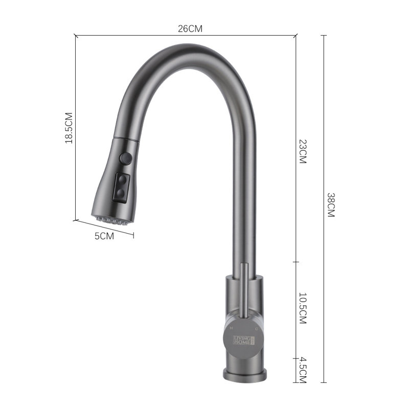 Belfry Kitchen Orin Kitchen Faucet, Gray