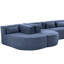 Canapé rembourré de 144 po avec deux chaises longues incurvées et un support à ressorts ensachés, siège bleu confortable exceptionnel-2117048594