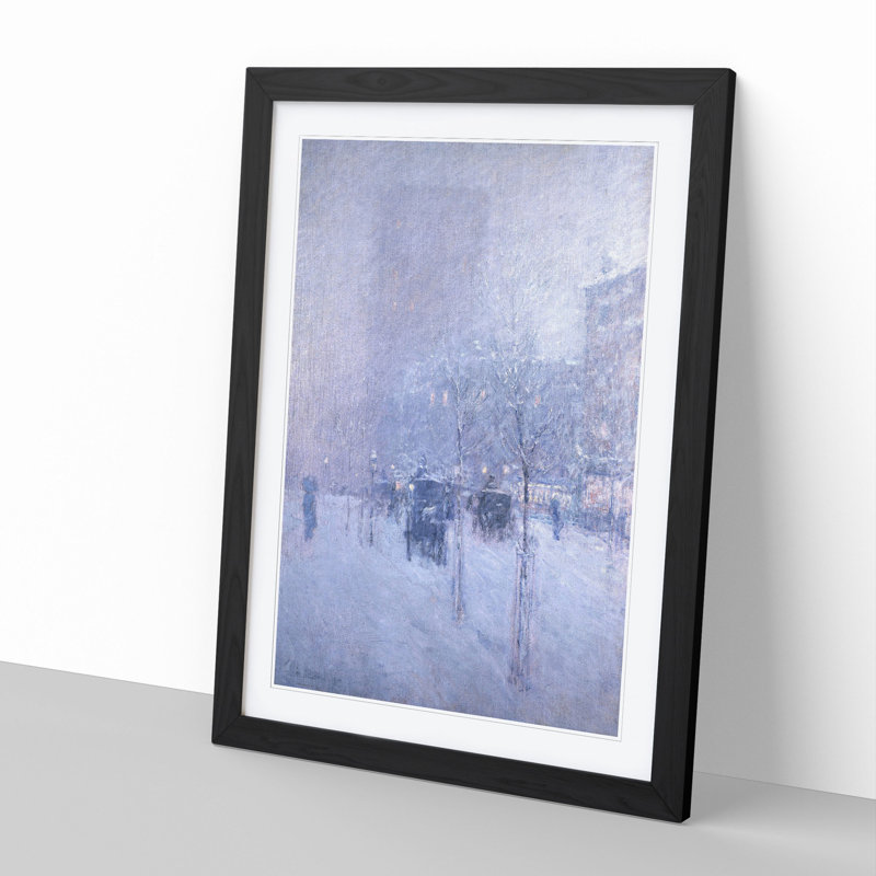 Late Afternoon in New York by Childe Hassam - Picture Frame Painting, 48cm H x 36cm W x 2cm D, Black Framed