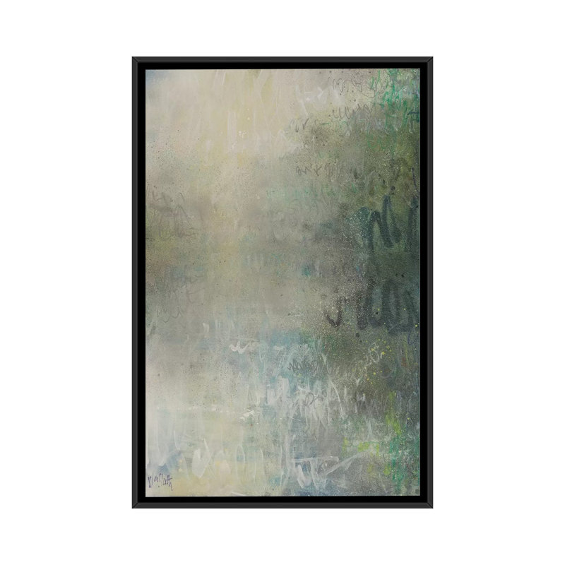 «Monet Monet Monet Mist», impression sur toile, H 26 po x l 18 po x P 1,5 po, Toile avec cadre noir, Pas de tapis