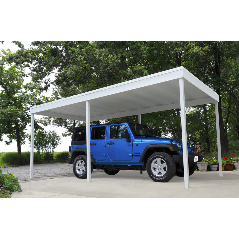 10 x 20 Ft White Galvanized Steel Carport Shelter