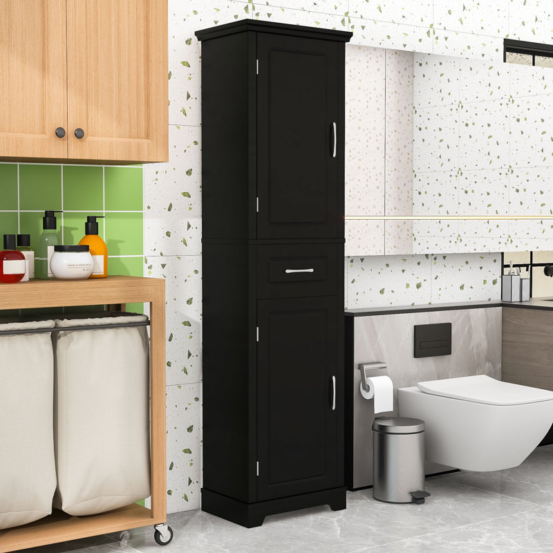 Multi-Functional Storage Cabinet with Adjustable Shelves, Smooth Handles