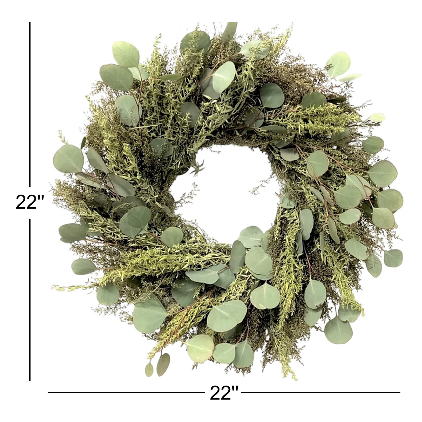 Handcrafted Floral Wreath, 22" H x 22" W x 5" D