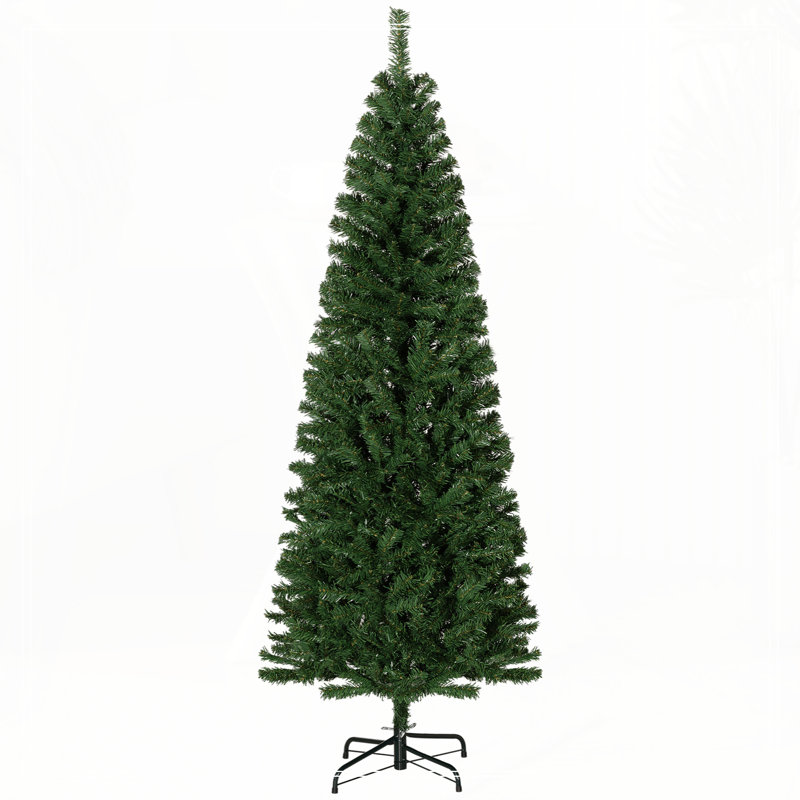Sapin de Noël artificiel non éclairé de 6 pi avec des branches réalistes, H 5,9 pi, Vert